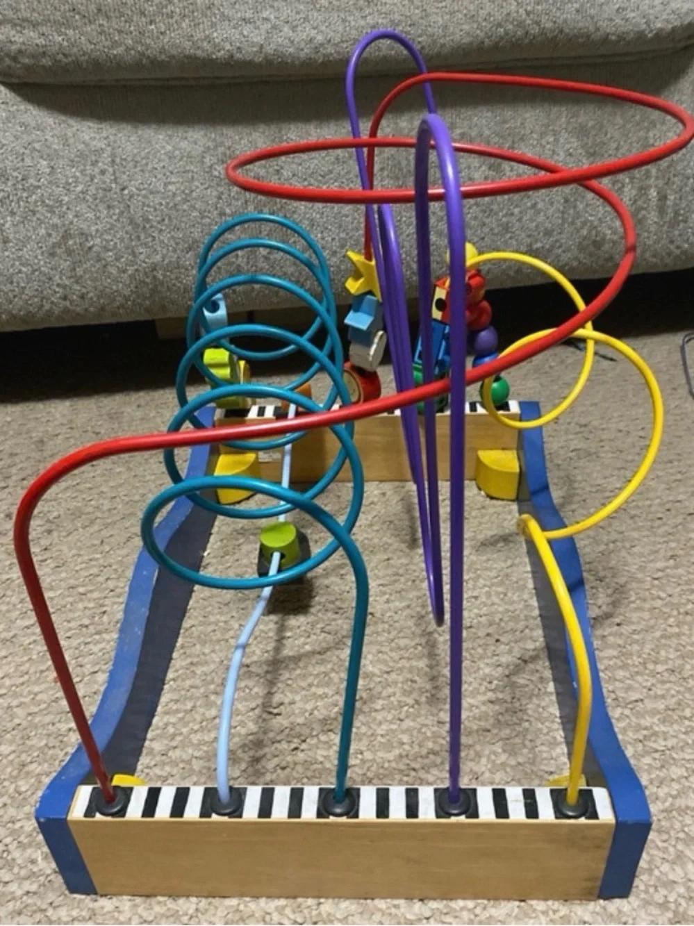 Wooden Multi-Track Bead Maze Activity Center - Multicolor